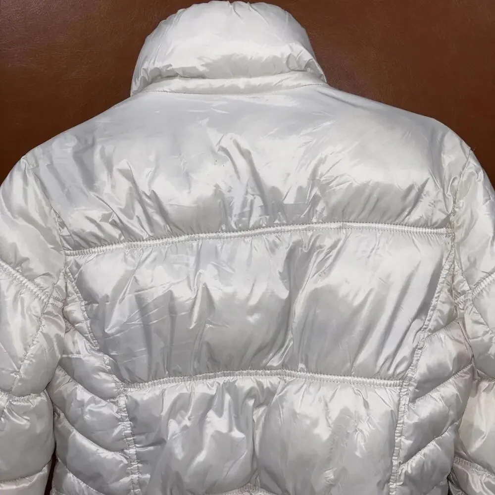 Laundry by Shelli Segal Puffer Down Jacket Womens Medium White Casual Full Zip - Picture 9 of 13